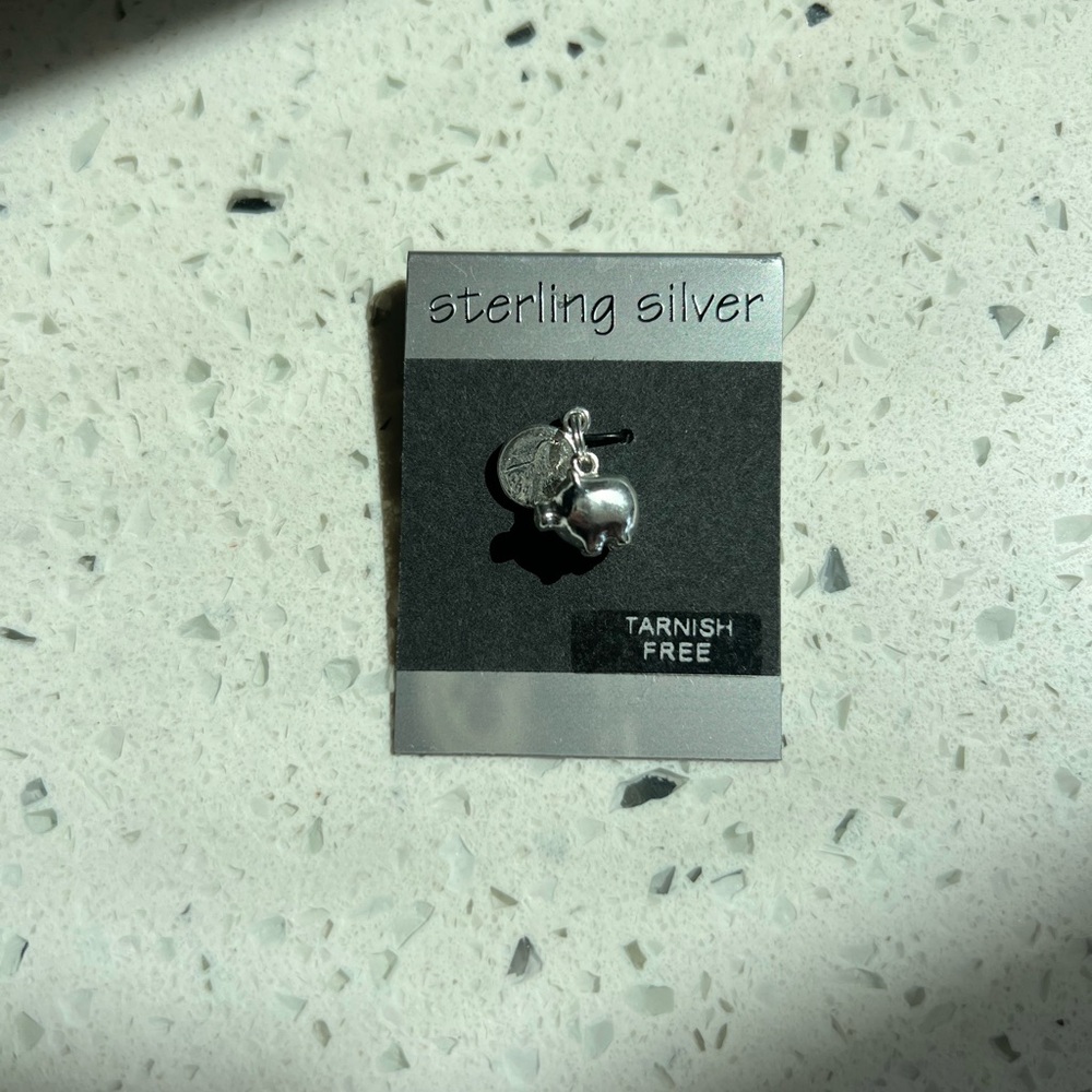 Sterling Silver Piggy Bank Charm Pendant 💰